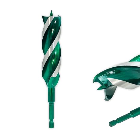 7/8" x 6" Auger Drill Bit, Hex Shank Tri-Flute Wood Drill Bits, Ship Auger Long Drill Bit for Soft and Hard Wood, Plastic, Drywall, Tree Stump and Composite Materials