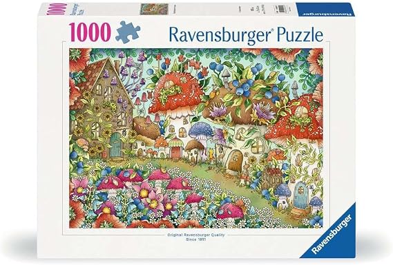 Ravensburger, 1000p Puzzle Çiçekli Mantar Evler, Yetişkin Puzzle