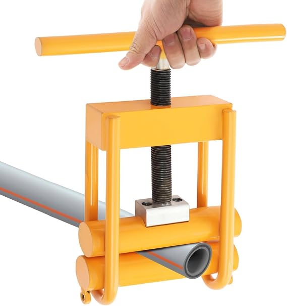 Pipe Squeeze Off Tool, Adjustable Water Shut Off Tool, Gas & Water Shut-off Tool, Complete Screw Compressor Clamp, Hose Pinch-off Pliers, Emergency Pipe Repair Clamp, Max Dia 4.33"(Yellow)