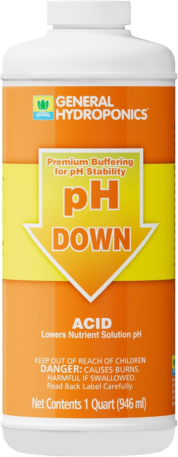 General Hydroponics pH Down Liquid Fertilizer, 1-Quart