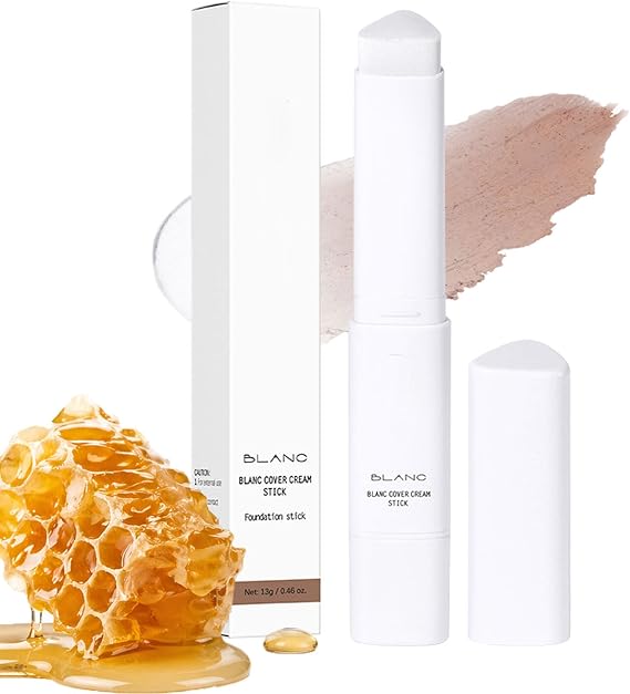 Colour Changing Foundation Stick 2-in-1 Hydrating Matte Coverage - Dual-Ended Cream with Built-in Brush for All Skin Types, Lightweight & Long-Lasting Pore-Blurring Non-Caking Formula (Tan)