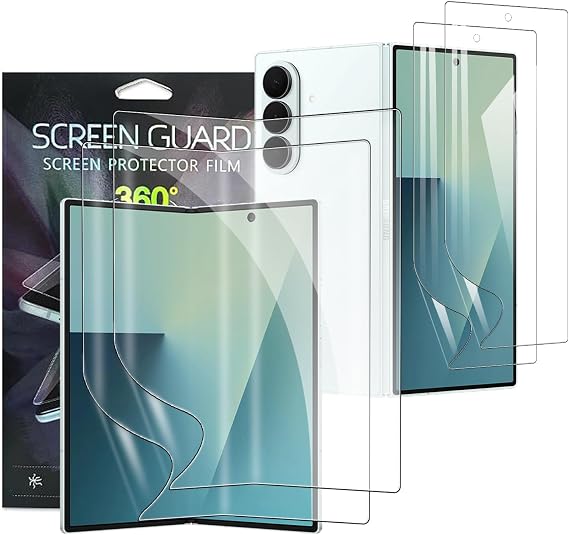 KZIOACSH 2+2 Sets Inside + Front Screen Protector for Samsung Galaxy Z Fold 7/Z Fold7 5G, HD Clear Self-Healing Fingerprint Unlocking Scratchproof Touch-Sensitive Anti-Bubble Hydrogel Protective Film