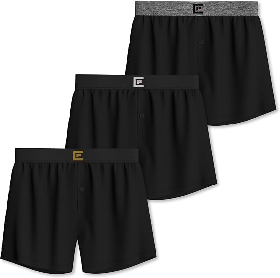 Pierre Calvini Loose Fit Mens Boxers - Soft Cotton Underwear (3/6Pk)