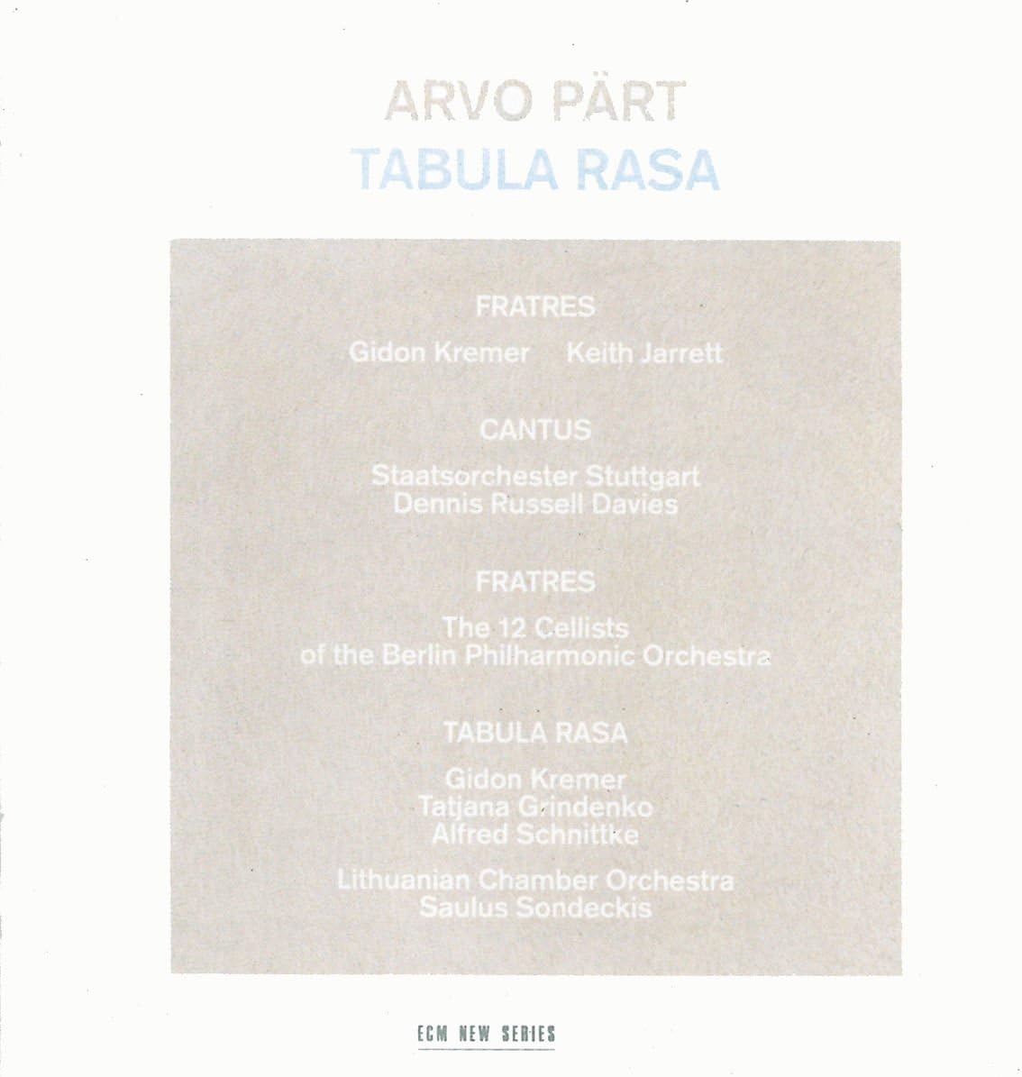 Arvo Part: Tabula rasa
