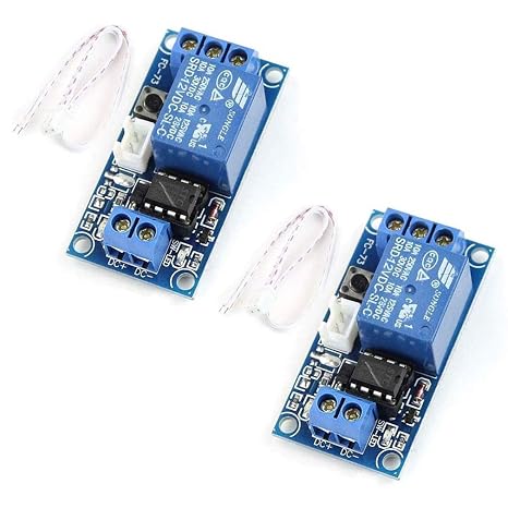 Hailege 2 x 12 V single button bistable self-locking relay module one-button for starting and stopping self-locking relay module