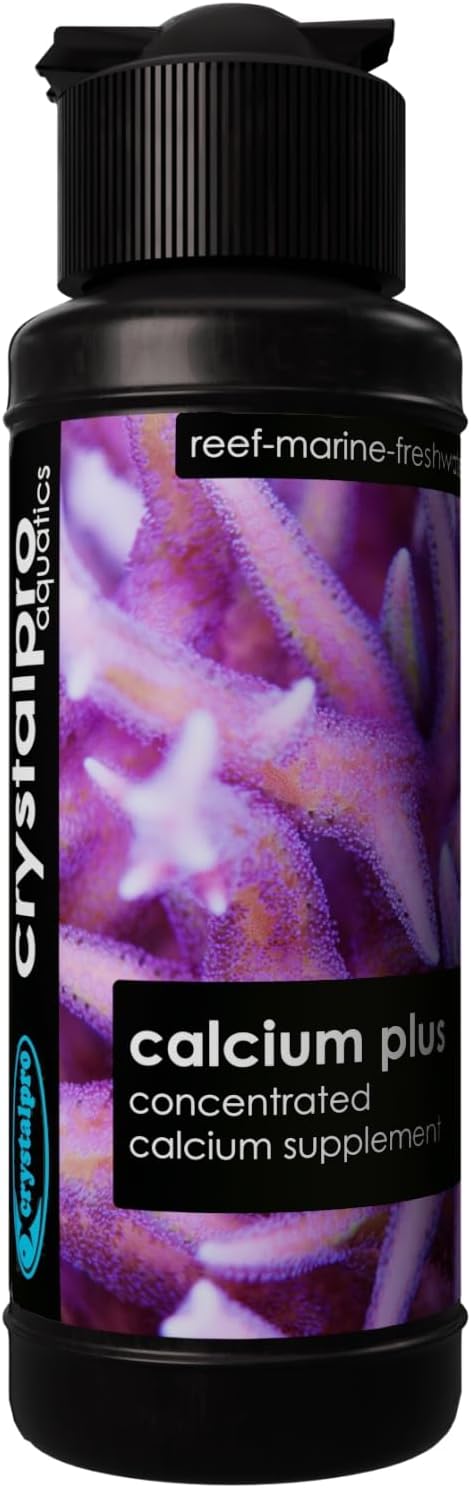 Crystalpro Calcium Plus - 海洋、リーフアクアリウム、淡水カタツムリ用の高濃度液体カルシウム - 160.000ppmカルシウム4.22液量オンス配合。