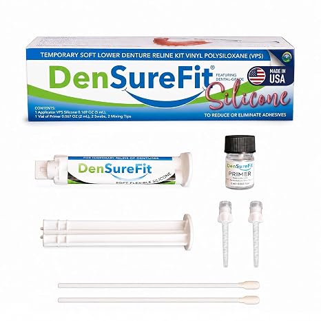 DenSureFit Lower Denture Reline Kit, Soft Silicone Liner