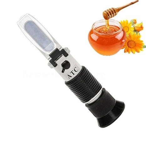 Honey Refractometer, Brix, Baume and Water Moisture 3-in-1 Honey Tester with ATC. 58-90% Brix, 38-43 Be’ and 12-27% Water Moisture Measurement Range for Honey, Bee Keeping