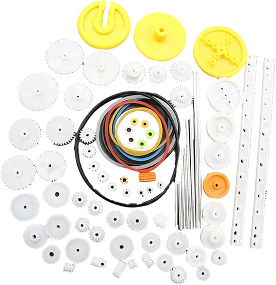 82Pcs Gear Package Kits Gear Assortment Accessories for Toy Motor Car Robot Various Gear Axles Belt Bushings Gears Sets