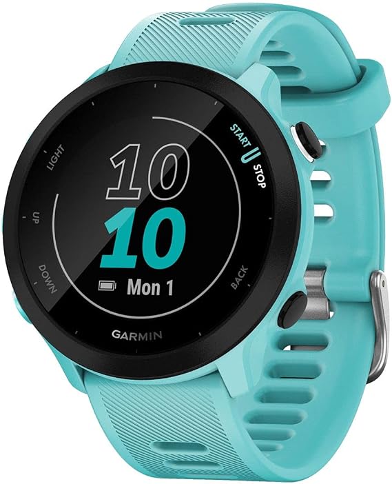 Garmin Forerunner 55 Easy to Use Lightweight GPS Running Smartwatch, Running and Training Guidance, Safety and Tracking Features included
