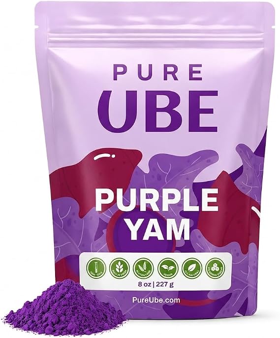 PureUbe® Premium Ube Powder Imported from the Philippines, Natural for Ube Latte, Smoothies and Desserts 100g