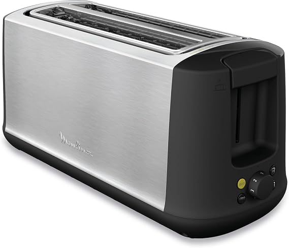 Moulinex Subito Select Toaster, 2 Long Slots, 7 Toast Levels, Defrost, Reheat, ECO Function, Stainless Steel Exterior, Removable Crumb Tray, Lift Lever, LS342D10