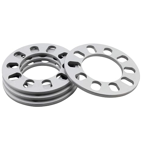 6mm Universal Wheel Spacers Compatible with 5 Lug Vehicle, PCD from 108mm to 130mm, 4pc 1/4" Flat Wheel Spacer for 5X108 5X110 5X112 5X114.3 5X115 5X120 5X127 5X130 5X4.5 5X4.25 5X5 5X4.75