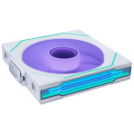 Lian Li UNI SL INF Reverse Wireless Addressable RGB PWM Case Fan with Daisy Chain Design, Reverse Blade Intake Airflow, Triple Lighting Zones, 2.4GHz Wireless Control, 140mm - White