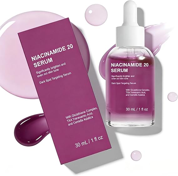 Niacinamide 20 Serum, Brightening Face Serum for Women, Improves Appearance of Uneven Skin Tone & Dark Spots, For Sensitive & Mature Skin