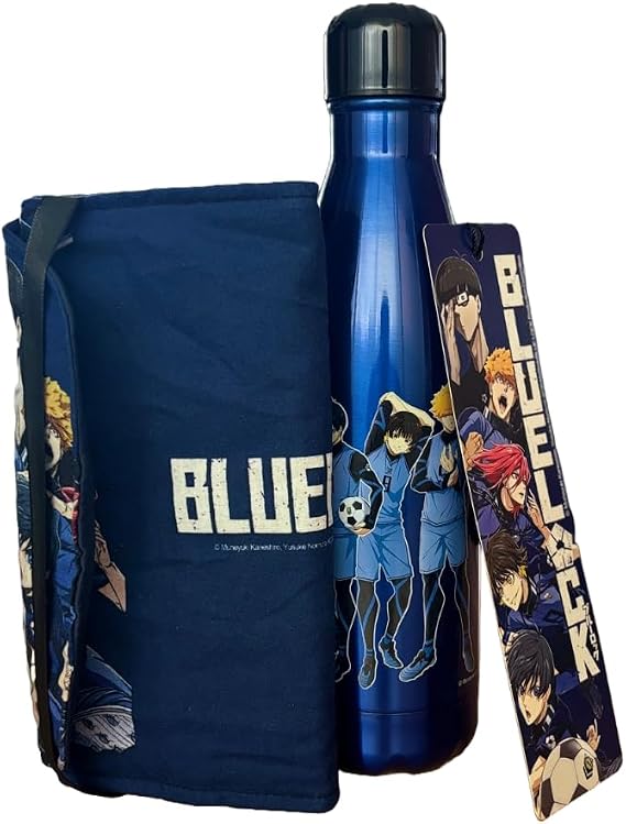 Homadict Blue Lock Insulated Bottle Pack + Sleeve Protection - Decorative Manga Style Box - Official Licensed