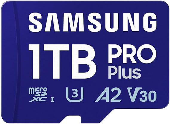 Samsung Adaptörlü 1TB PRO Plus Micro SD Hafıza Kartı, UHS-1 SDR104, Sınıf 10, Sınıf 3 (U3), 180MB/s/130MB/sn'ye Kadar Okuma/Yazma, 10 Yıl Sınırlı Garanti