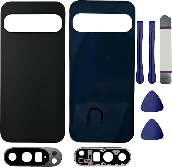 Pixel 9 Pro バックガラス交換用 Google Pixel 9 Proバックガラスカバーと互換性があり、接着剤と修復ツールキットが事前に取り付けられていますオブシディアン