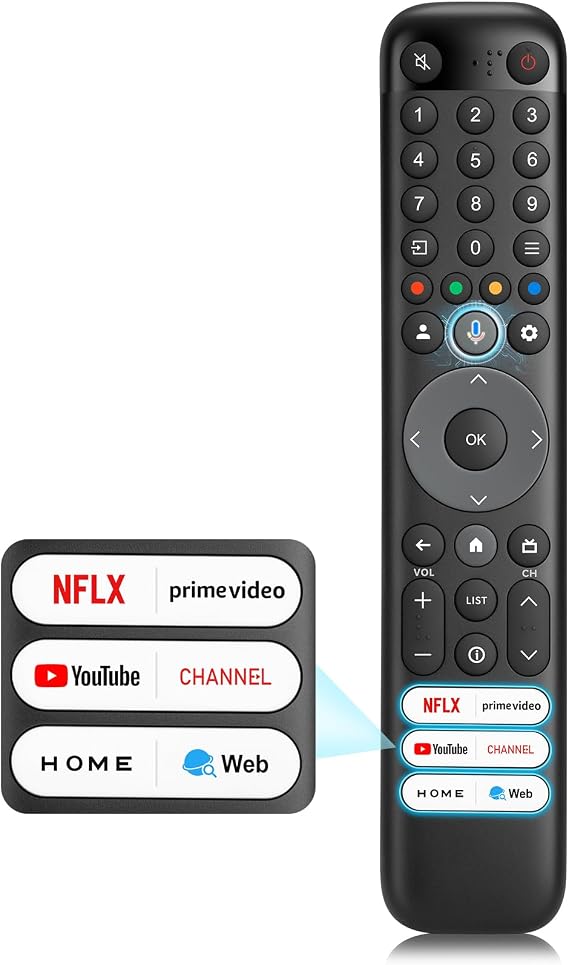 TCL Smart TV Remote Control Voice Remote Control for TCL Android/Google TV