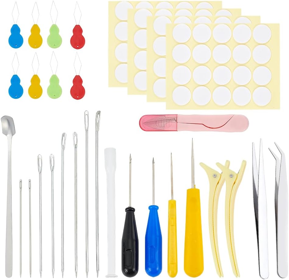 Webeedy キャンドル作り用品 キャンドル製作ツールキット 針8本、円錐4本、ニードルスレッダー8本、芯配置チューブ、攪拌スプーン、ステッカー 大人用 初心者 Diy キャンドル クラフト用品 31個