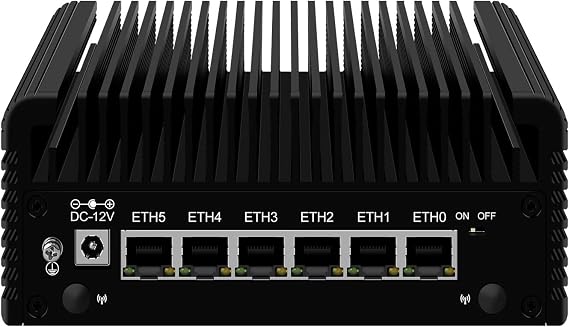 Mini PC N150 (Upgraded N100) Firewall Appliance, 6 Port i226-V 2.5GbE LAN Mini Computer, Fanless Micro PC DDR5 0GB RAM 0GB NVMe SSD, USB Typ-C, 3-Display, Support Pfsense