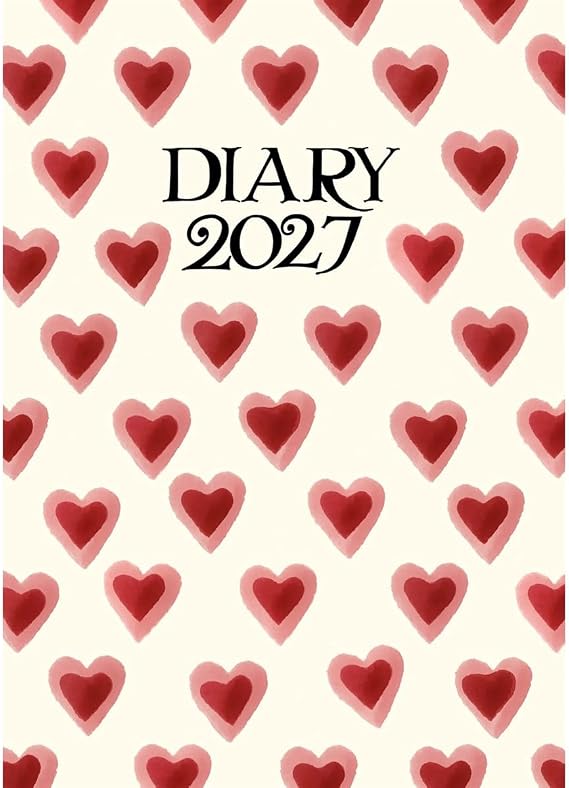 Carousel Worldwide 2027 Emma Bridgewater Big Pink Hearts Diary, A6 Week to View