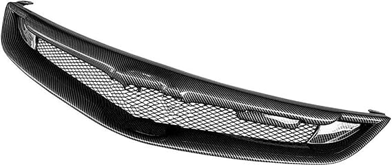 Front Bumper For Civic 2006-2011 Auto Front Grille Racing Grills Car Upper Bumper Hood Mesh Body Kit ABS Carbon Fiber Grid Center Grill(Carbon Fiber Look)