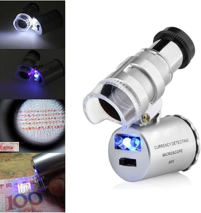 Mini Mikroskop Parmak Mikroskop Işıklı 60x Büyütme