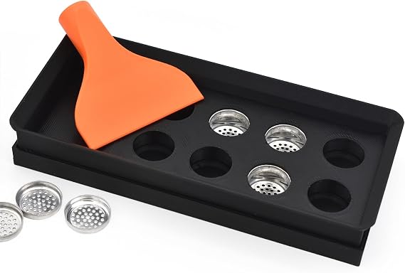 Vaportown Dosing Capsule Packing System compatible with Storz & Bickel Mighty & Mighty+ Plus Venty Crafty & Crafty+ Vaporizer 8 Slots Caps Loading Filling Tray and Tamper Set Accessory