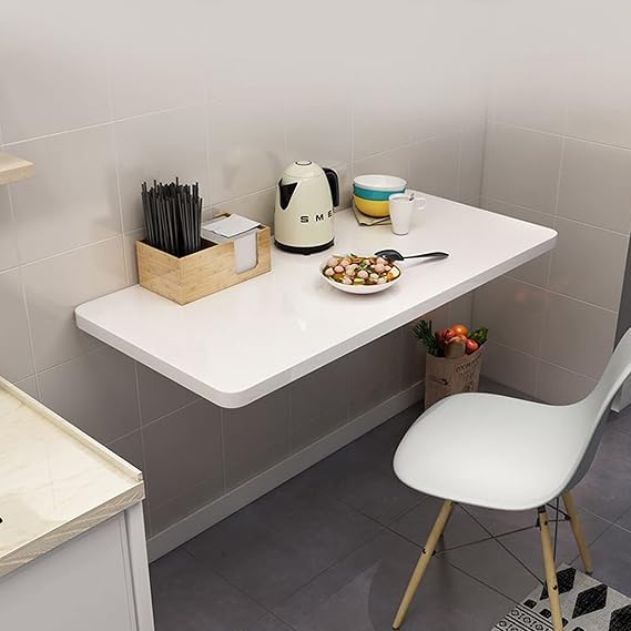 Multipurpose Wall Table with Flip TopSpace Saving Folding Desk for Small Areas Ideal for Breakfast Computer Workbench & Bar UseAvailable in 60cm to 120cm Sizes