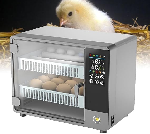 Chicken Egg Incubator for Hatching, Poultry Incubator with Automatic Egg Turning & LED Egg Light, Automatically Control Temperature and Humidity, for Hatching Eggs Chicken Duck Goose 40