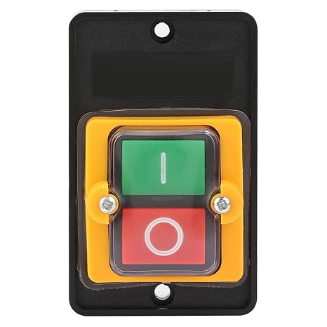 Industrial Push Button Switch, Machine Switch Button, AC 220V/ 380V 10A Embedded Waterproof Dust-proof ON/OFF Button, for Mechanical Equipment Textile Machinery