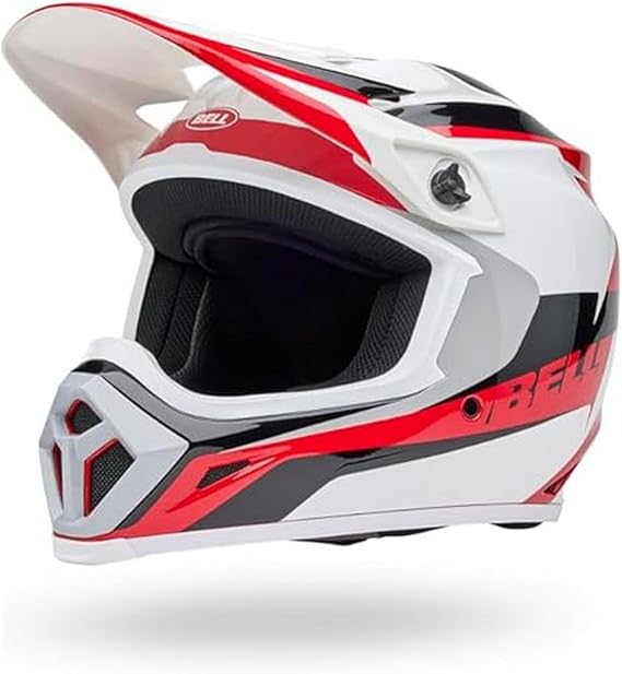 Bell MX-9 MIPS RIFT ECE – motocross helmet – MIPS – adjustable fit – good ventilation – EPS shell – CE EN1078 – trail – enduro – red/white, size: L