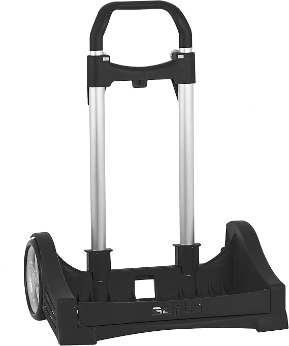 safta Evolution Trolley for School Backpacks Foldable Lightweight, Black (Black) - 077545