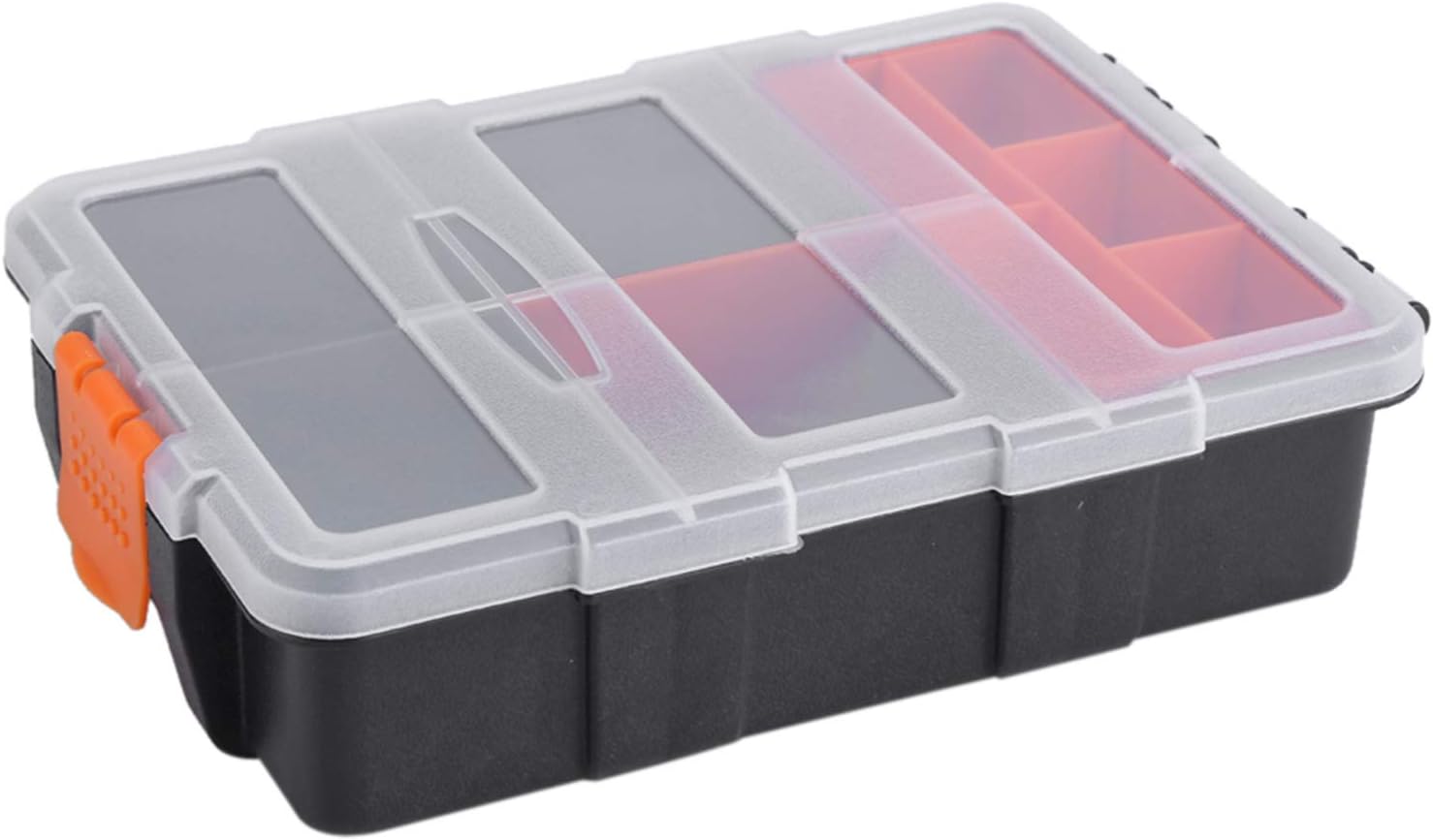 Oumefar Tool Storage Case, Components Storage Box Two-layer Plastic Hardware Storage Box Case Organizer Small Parts Tool Box for Home Storage Consolidation