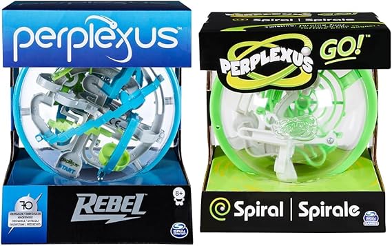 Spin Master Games Perplexus Rebel, 3D Maze Game with 70 Obstacles & GO! Spiral, Compact Challenging Puzzle Maze Skill Game, for Adults and Kids Ages 8 and up (Styles Vary)