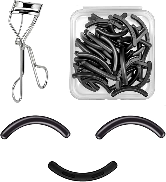100Pack Compatible with Shu uemura Eyelash Curler Refills,Silicone Rubber Eye Lash Curlers Refill Compatible with Shuemura Eyelash Curler Refill Pads,Black.