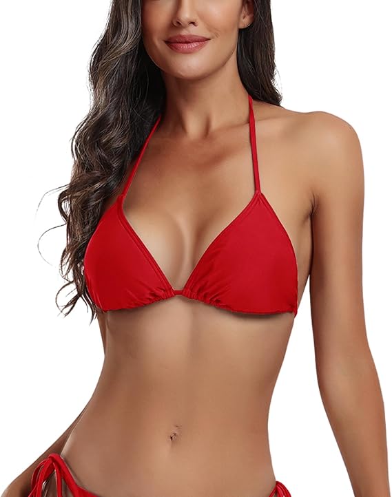 FITTOO Triangle Push up Bikini Top for Women Sexy Basic Padded Bikini Separates Swimwear