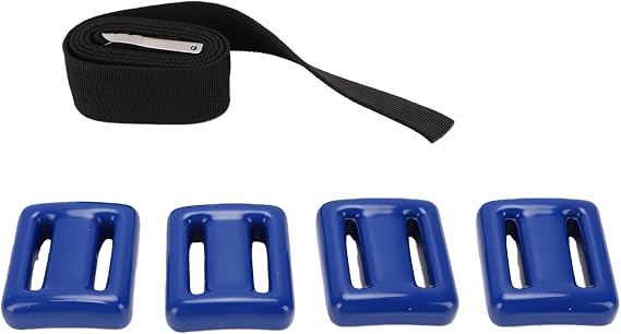 POENVFPO Dive Weights for Scuba Diving, 4 Pcs 1kg Coated Lead Weights with Adjustable Nylon Belt for Freediving and Spearfishing