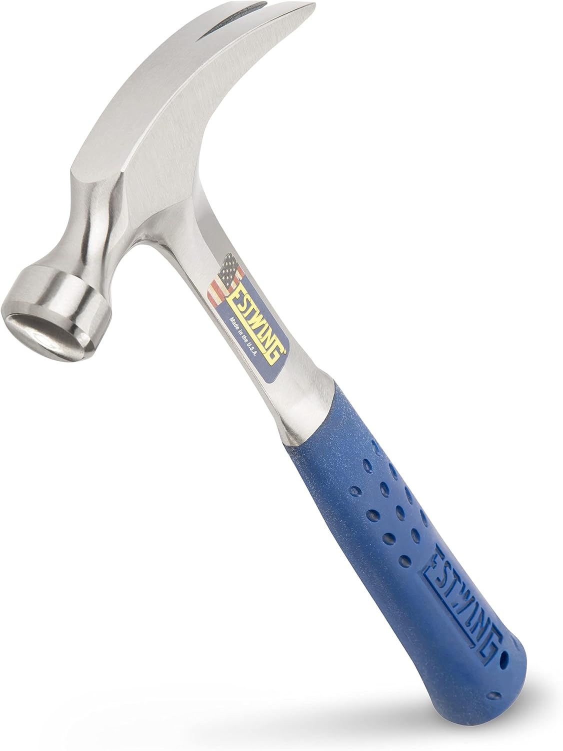 Estwing E312S 12 Oz Rip Hammer With Blue Vinyl Shock Reduction Grip, Silver, Ounces
