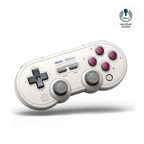 8Bitdo SN30 Pro Bluetooth Controller Hall Effect Joystick Update Compatible with Switch PC macOS Android Steam Deck & Raspberry Pi (G Classic)