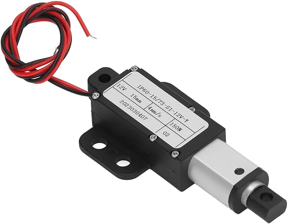 Mini Electric Linear Actuator, 12V 15mm Stroke Micro Linear Actuator with 150N and Speed 4mm per Sec, Small Electric Motion Actuator for Sofa Recliner TV Table Cabinet Window Lift (With Bracket)