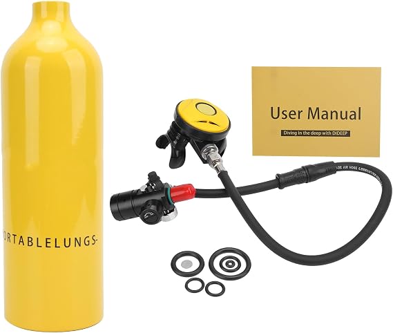 DIDEEP 1L Mini Scuba Diving Set with X4000 Pro Breather/Relief Valve/Scuba Tank/for Diving