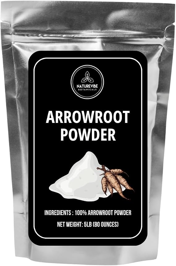 Naturevibe Botanicals Arrowroot Powder, 2.2kg | Arrowroot Flour or Starch | Gluten Free and Non-GMO | Manihot esculenta | Cooking and Baking | Thickening Agent | Bulk Bag [Packaging May Vary]
