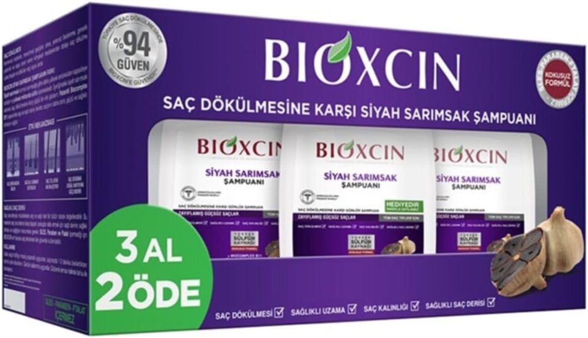 Bioxcin Saç Dökülmesine Karşı Siyah Sarımsak Şampuanı 300 Ml 3 Al 2 Öde, 10518506