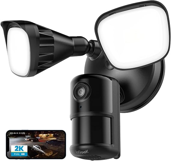 ieGeek 2K Floodlight Outdoor Security Camera,2.4G WiFi,2600-Lumen