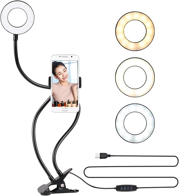 Led Ring Light Youtuber Makyaj Akrobat Led Halka Işık Kuaför, Halka Video ışığı, canlı aramalar için ışık kaynağı Lamba,Telefon Tutuculu stand ışıklı, ışık desteği sarı beyaz gün ışığı JD-01