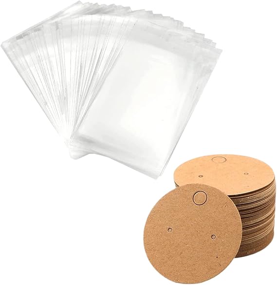 100Pcs/Set Earrings Cards Decorative Durable Jewelry Display Packaging Cardboards Brown