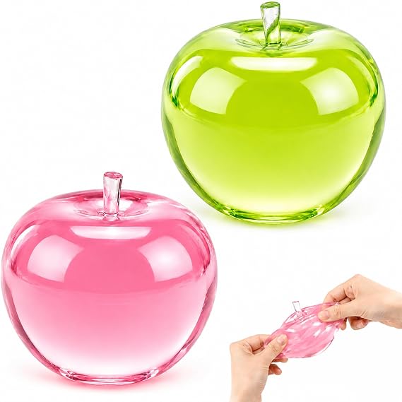 2 PCS Apple Ornaments, Jumbo Ornaments, Two Apple Ornaments in Pink and Green Colours