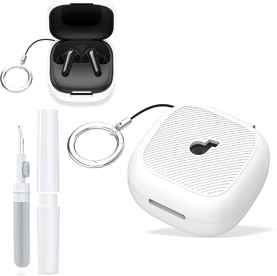 Anker Soundcore P31i用シリコンケース、傷防止付き、ホワイト